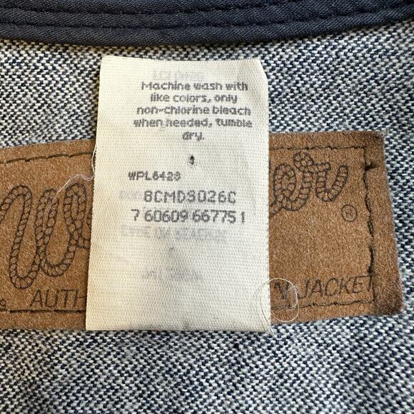 Vintage Wrangler Vest Mens Large Dark Wash Denim Authentic Jacket Western Vest - Picture 4 of 7